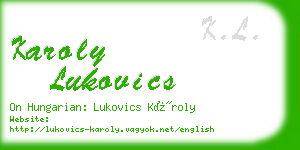 karoly lukovics business card